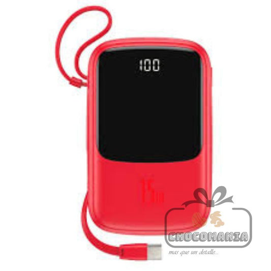 Power Bank Baseus Q Pow Digital DISPLAY 3A 10000MAH ROJO TIPO C - CHOCOMANIA